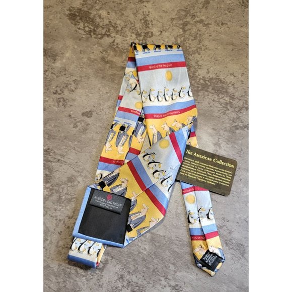 2007 American Greetings. Accountant, March of Penguins tie 100% silk 57” - Picture 4 of 4